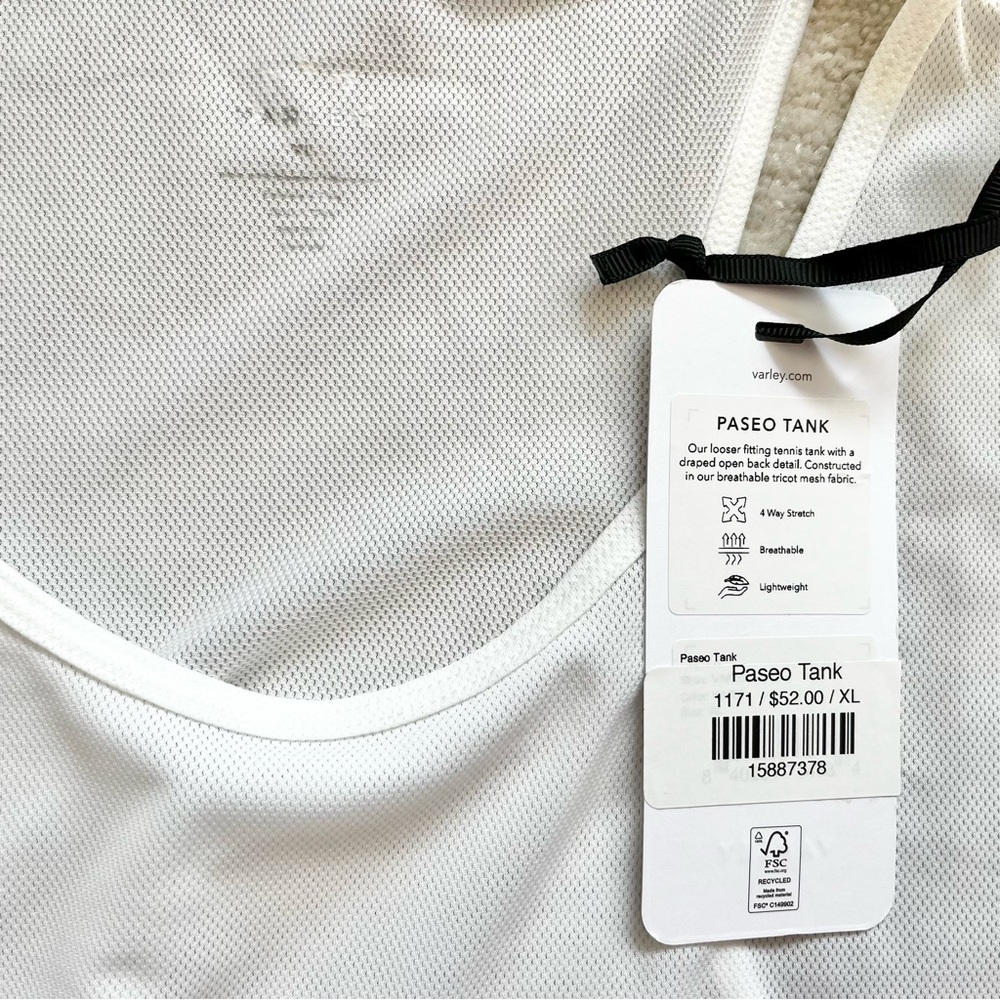 VARLEY NWT PASEO TANK SIZE XL CUT OUT BACK GYM WORKOUT STYLISH TRENDY ACTIVE - Picture 3 of 5